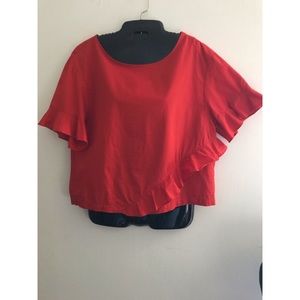 Calvin Klein Jeans Large Casual Orange Blouse/Top